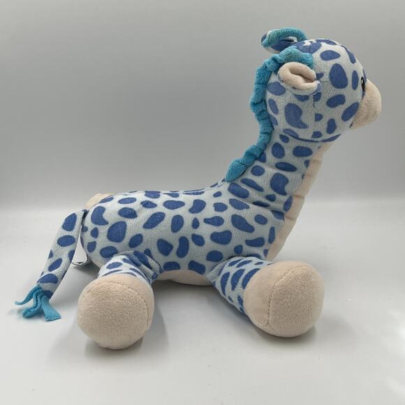 Beverly Hills Teddy Bear Gitzy Blue Cream Giraffe Plush Lovey 10” Rattle - Picture 5 of 10